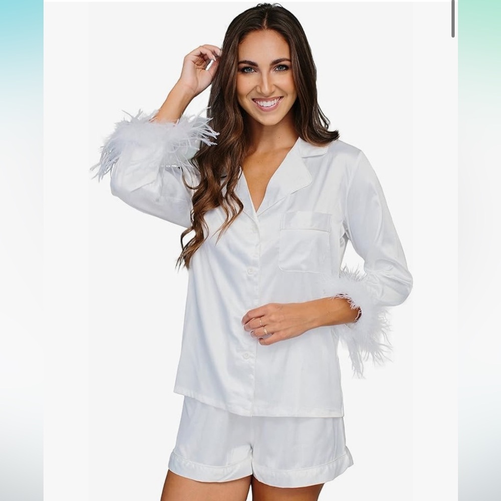 Bridal feather pajamas